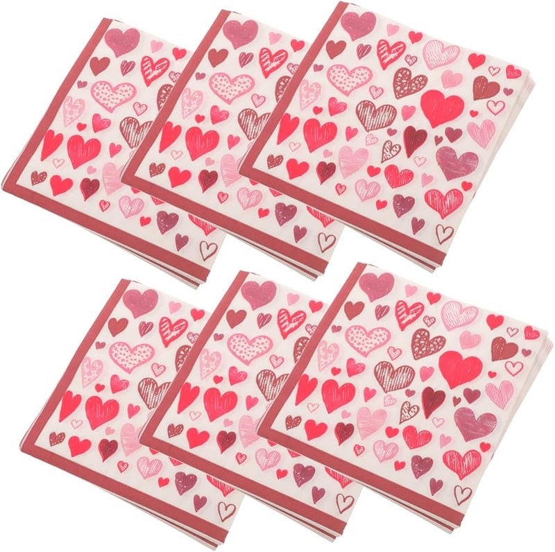 Nolitoy 40 Sheets Heart Design Paper Napkins For Wedding Valentine Birthday Party - Image 1